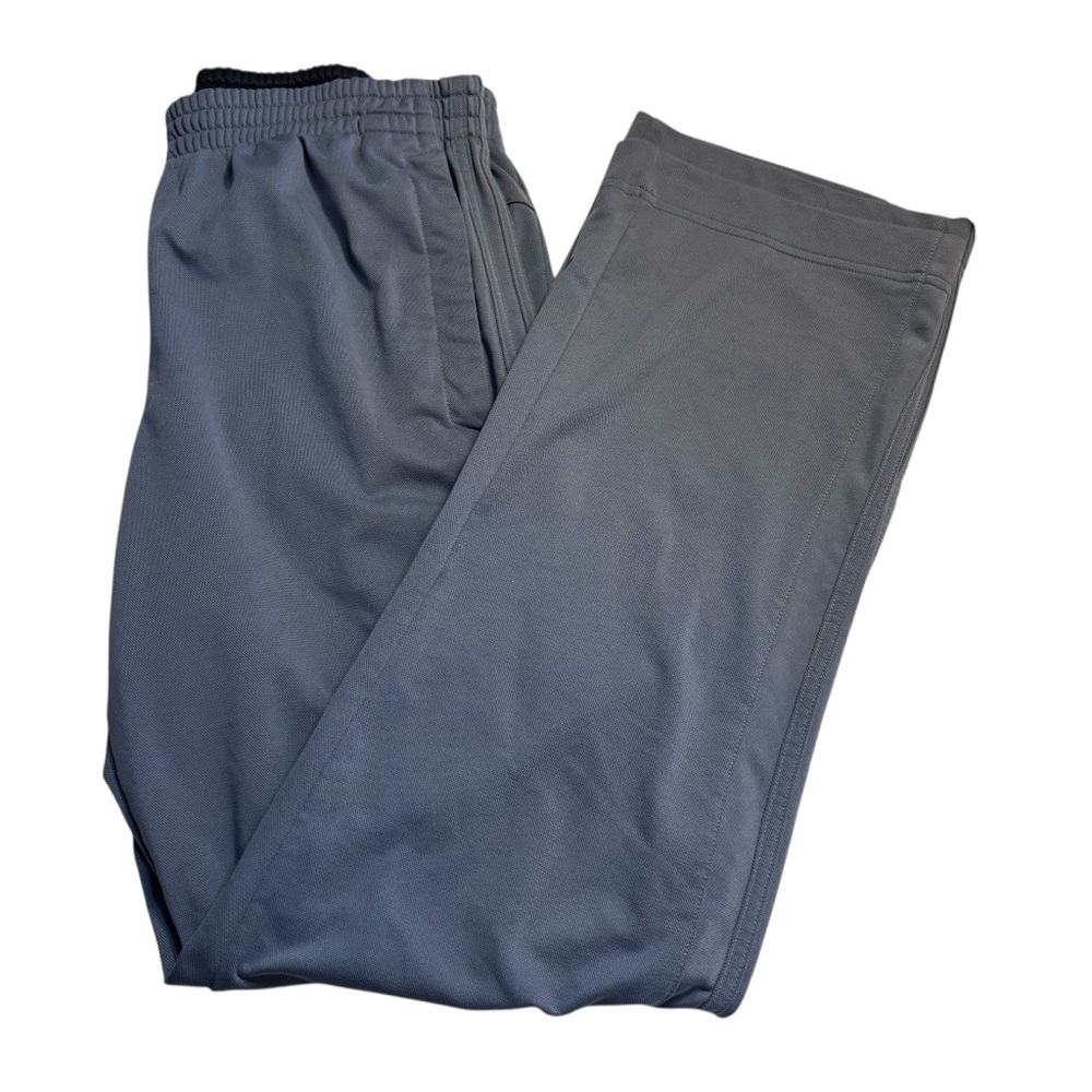 Adidas Men's Joggers Medium Charcoal Gray Sweats Side Stripes Drawstring Waist